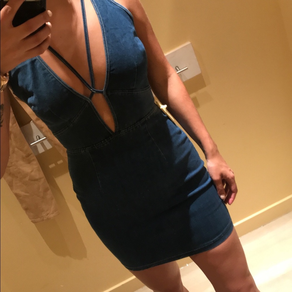 Denim mini dress
